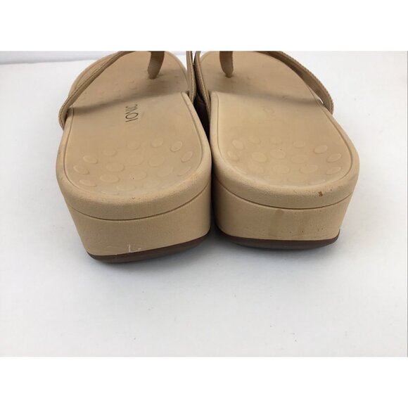 Vionic High Tide Sandals TVW4895 Cork/Gold Wedge Flip Flops Size 11W Wide - Picture 6 of 10